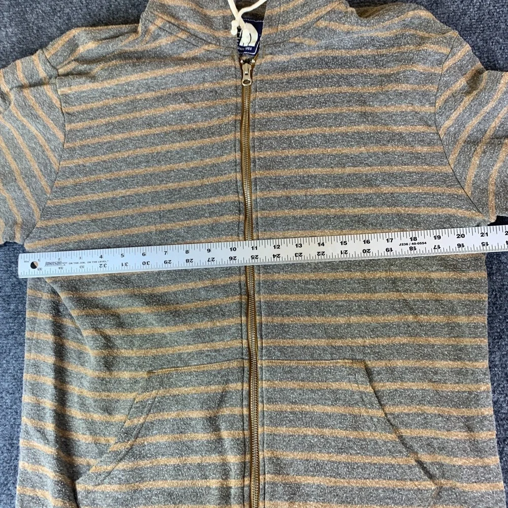 The North Face Hoodie Mens Large Gray Brown Striped Full Zip Good Outdoor Pocket